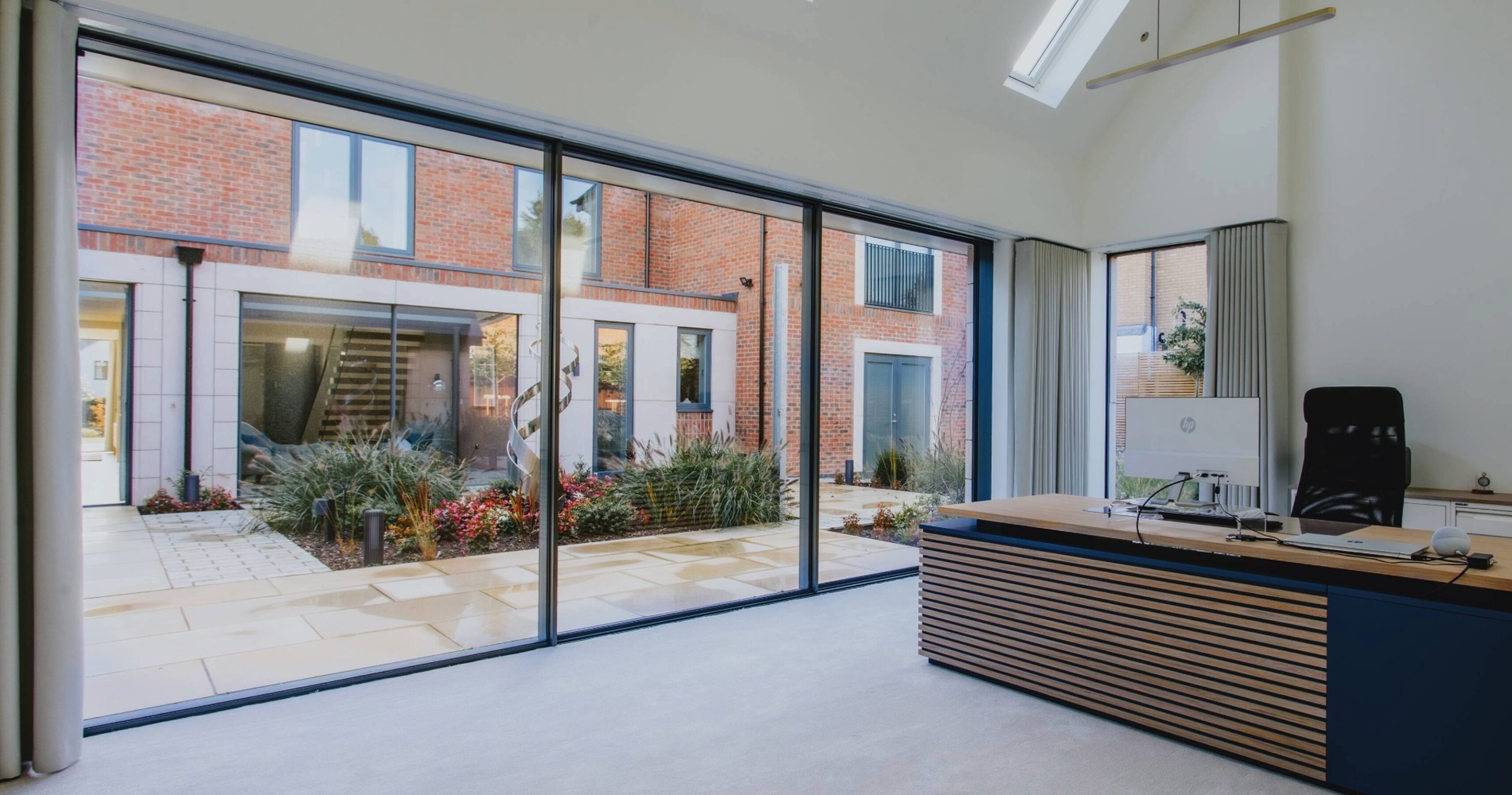 Office View of Slim Sliding Glass Doors in Nottingham